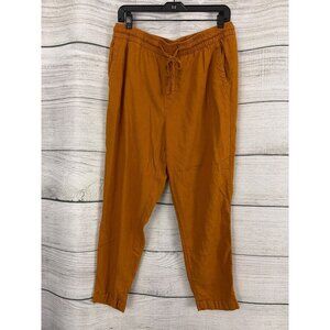 Old Navy Rust High-Waisted Cropped Linen-Blend Pants Size L